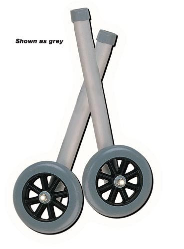 Walker Wheels 5 Fixed With Rear Glide Caps (pair)