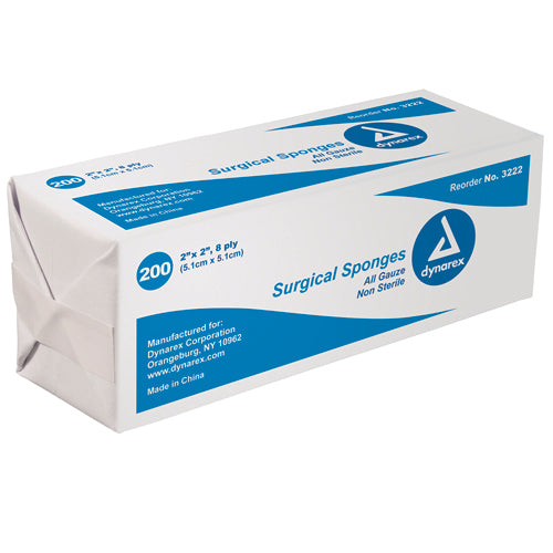Gauze Sponges Bulk Non-Sterile 4 X 4 -8ply Bag/200