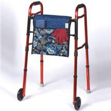 Quilted Walker Bag Blue Print Double-Sided 15.5 x6.5 x 1.5