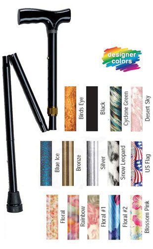 Cane Folding Blue Jay Black Pistol Grip 33 - 37
