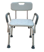 Bath Bench Adj Ht. w/Back-KD Remov. Padded Arms  (PMI)