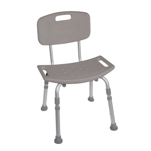 Shower Safety Bench W/Back - KD Tool-Free Asmy Grey  Case/4