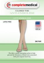 Anti-Embolism Stockings Medium 15-20mmHg  Below Knee  ClsdToe