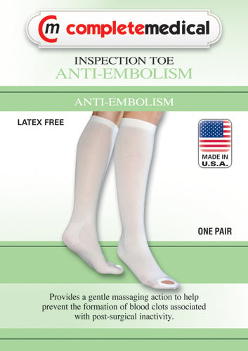 Anti-Embolism Stockings Lg/Reg 15-20mmHg Below Knee  Insp Toe