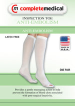 Anti-Embolism Stockings Md/Lng 15-20mmHg Below Knee  Insp Toe