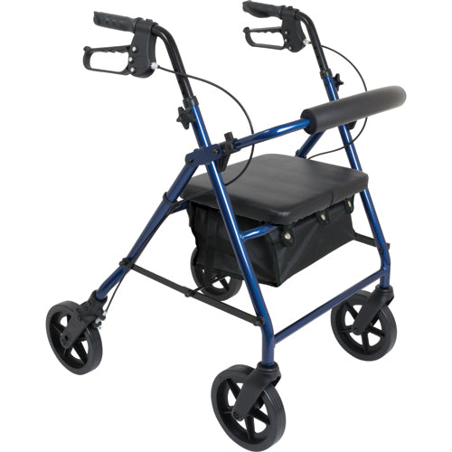 Deluxe Aluminum Rollator  Blue 8  Wheels