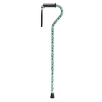 Offset Cane with Gel Grip Green Leaves